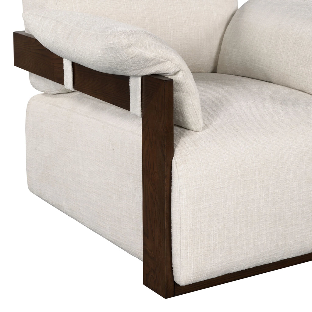 Ivory/Dark Brown Chenille Armchair D75434