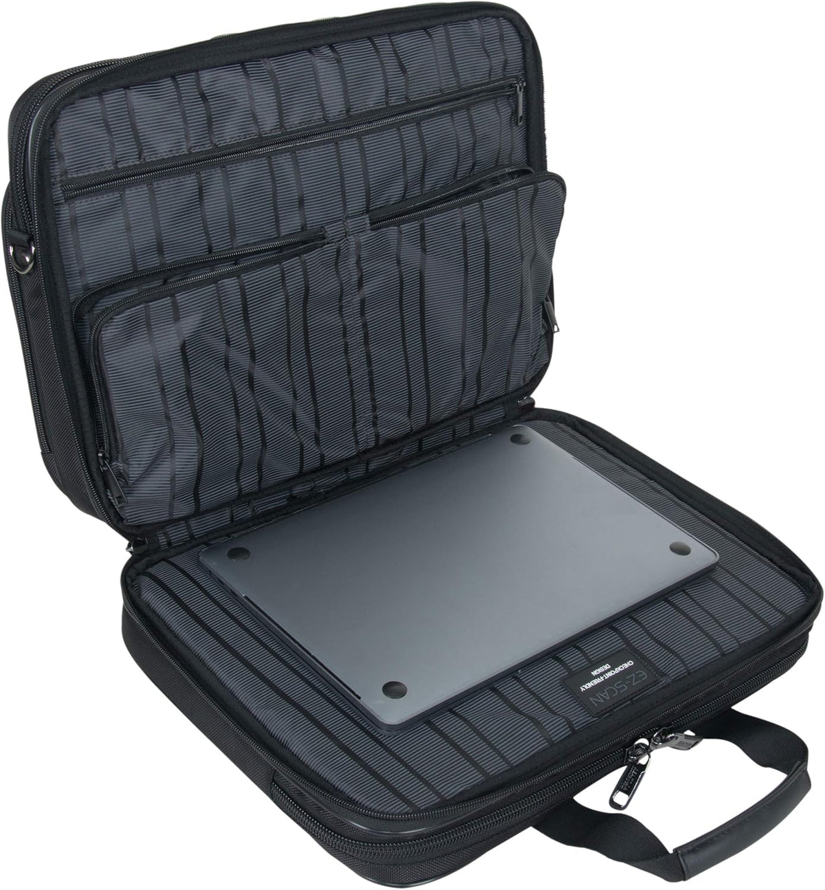 Black 1680d Polyester Dual Compartment 17" Laptop Portfolio F4830