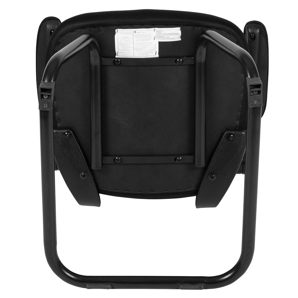 Black Mesh Sled Base Office Chair with Flip-Up Arms J7784