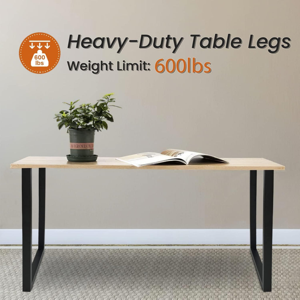 Black Cast Iron Metal Square Tube Table Legs 28 inch 2 PCS O433