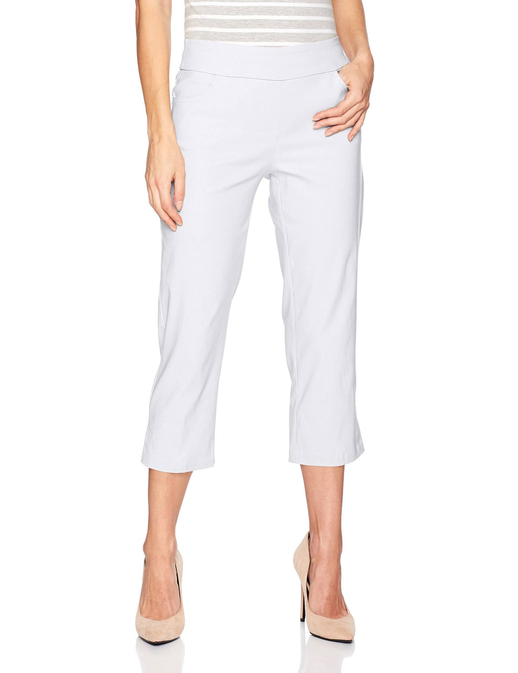 White Pocket Capris, Size 6 U211