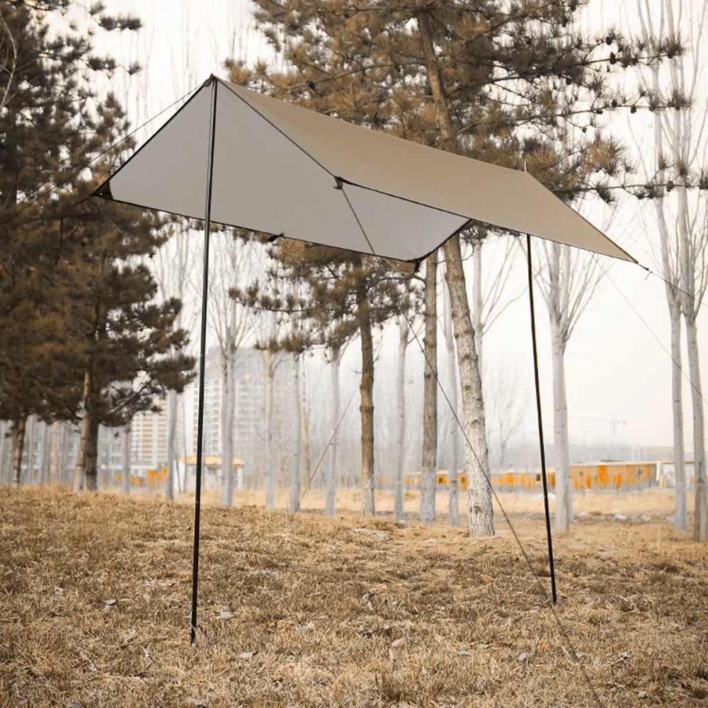 Waterproof Camping Tarp with Poles Q86906