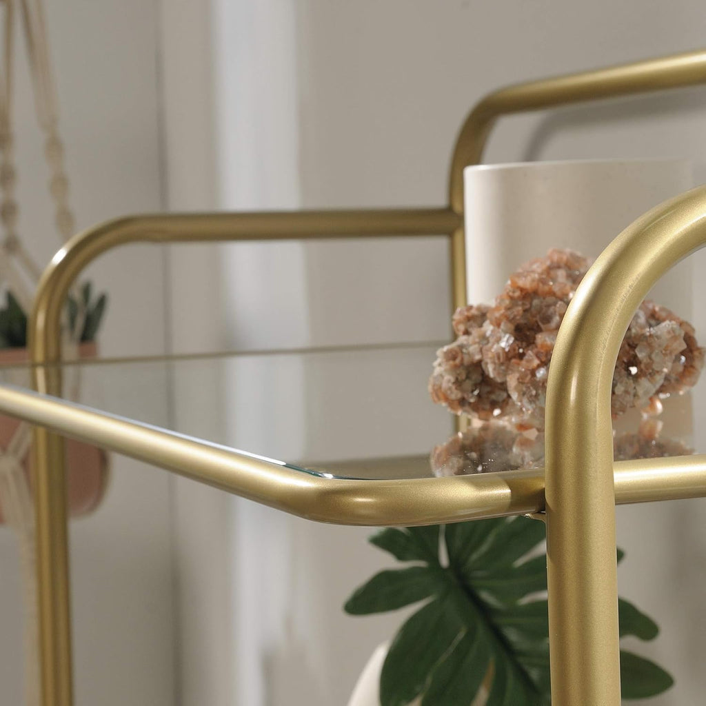 Satin Gold Finish Bookcase Y9216