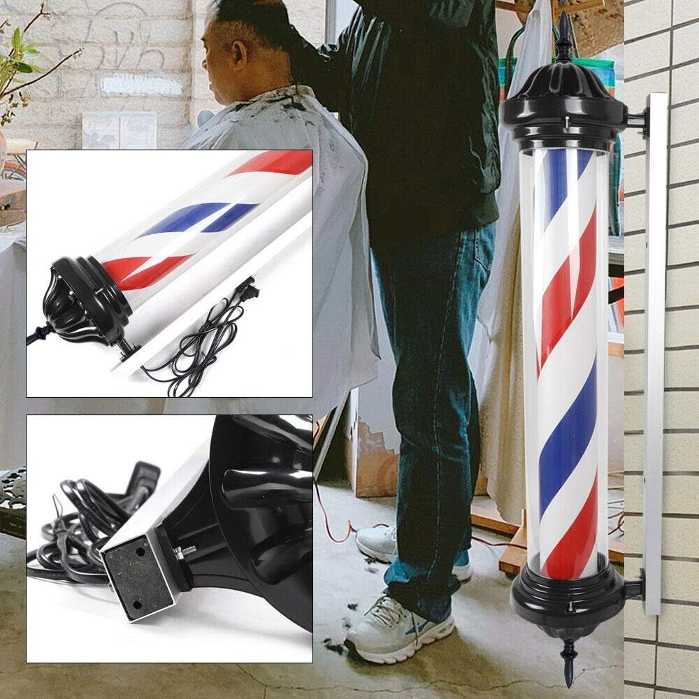 41inch Rotating Red White Blue LED Barber Pole Light J6728