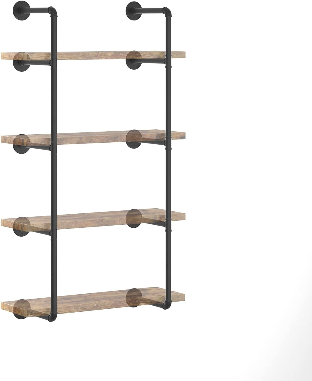 Industrial Wall Mount Iron Pipe Shelf Black 3 Tier X2 R82433
