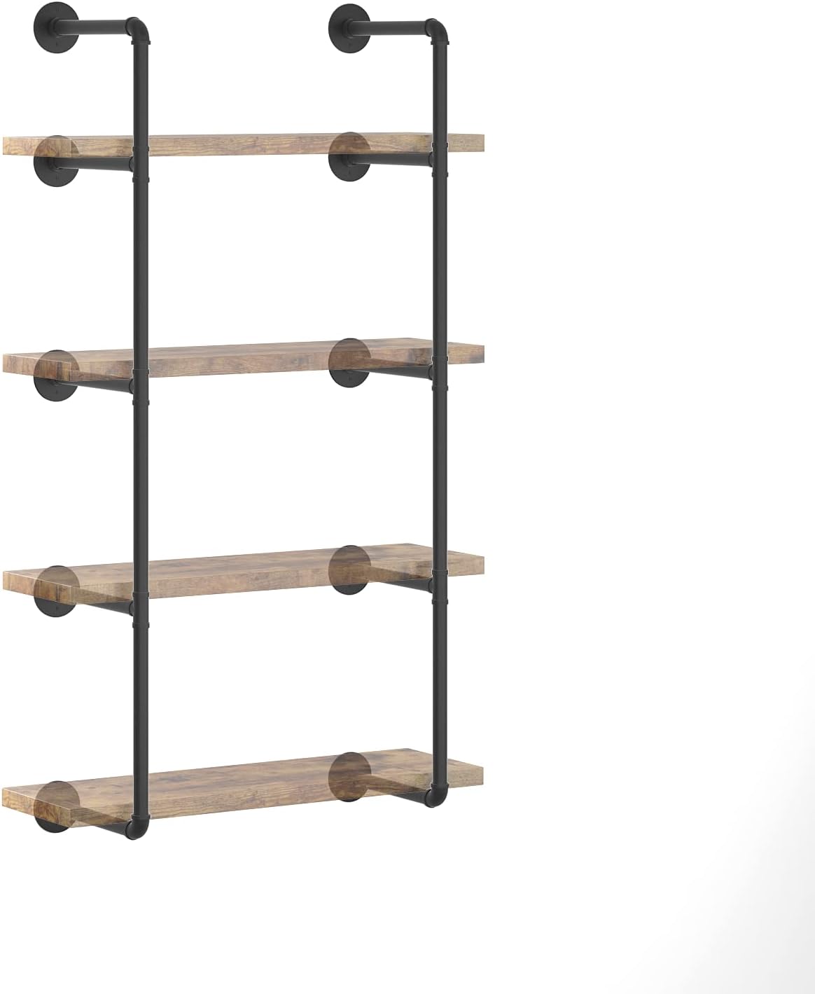 Industrial Wall Mount Iron Pipe Shelf Black 3 Tier X2 R82433