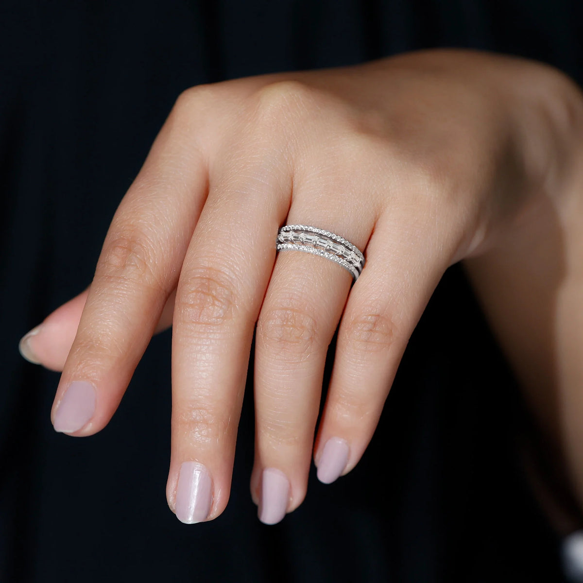 925 Sterling Silver Moissanite Ring Set R206574