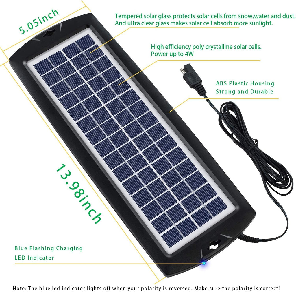 12V Solar Panel Battery Trickle Charger & Maintainer T55681