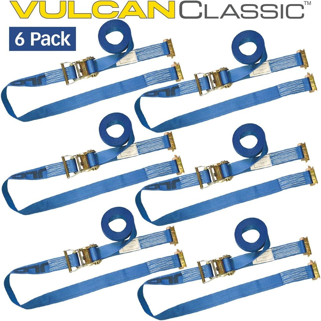 Ratchet Strap for E Track, 20 Foot, 6 Pack, Blue, 1,333 Pound Safe Working Load X972577