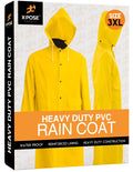 Yellow PVC Raincoat Jacket with Detachable Hood S861835