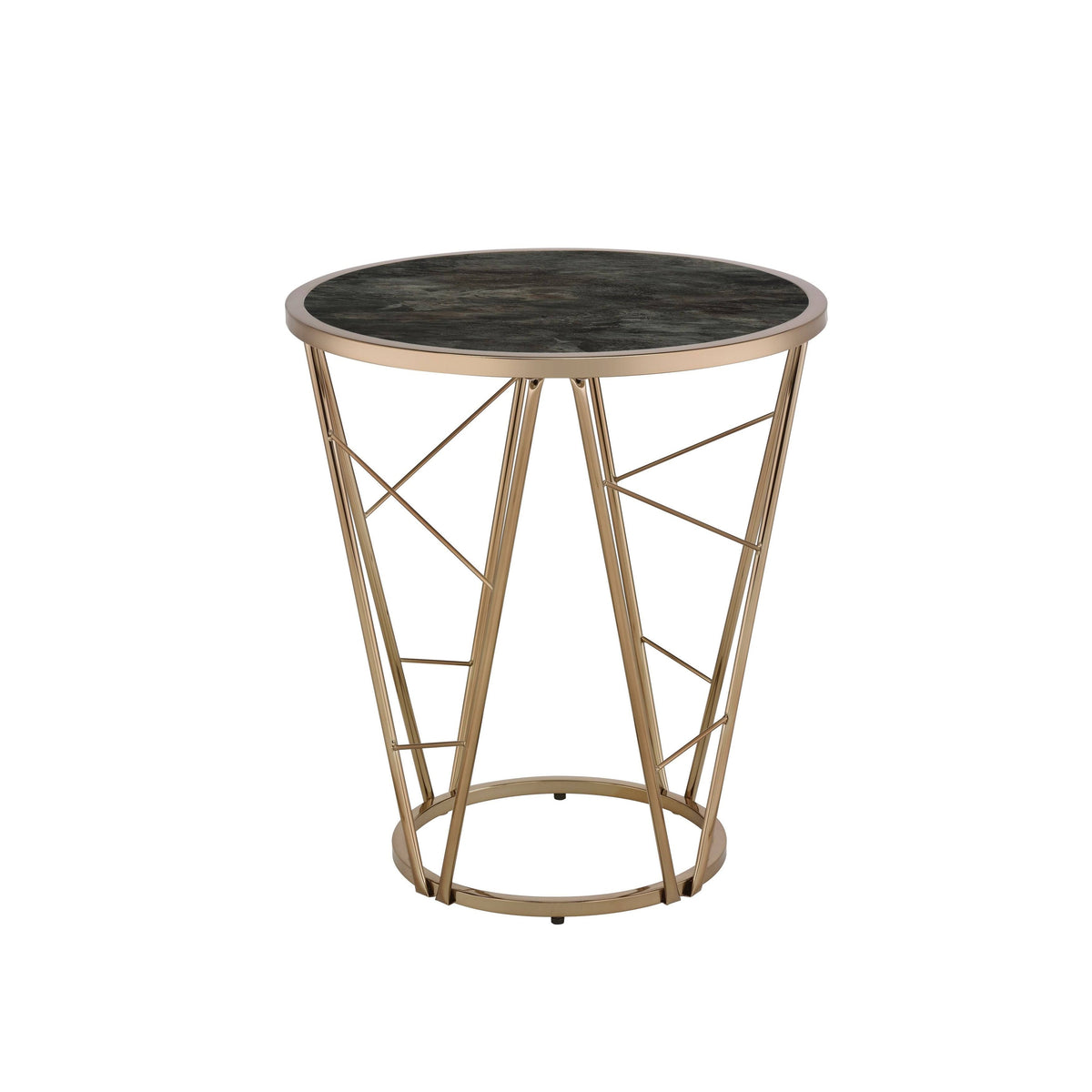 Faux Black Marble End Table A816