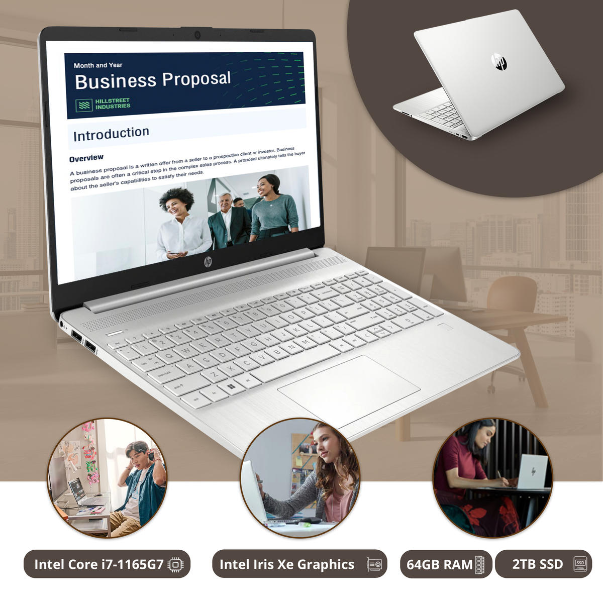 15.6" FHD IPS Touchscreen Laptop, 11th Gen Intel Core i7, 64GB DDR4 RAM, 2TB SSD, Intel Iris Xe Graphics, Windows 11 J169