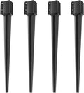 4 Pack Metal Ground Spike Post Anchor with Tightening Screws U80883
