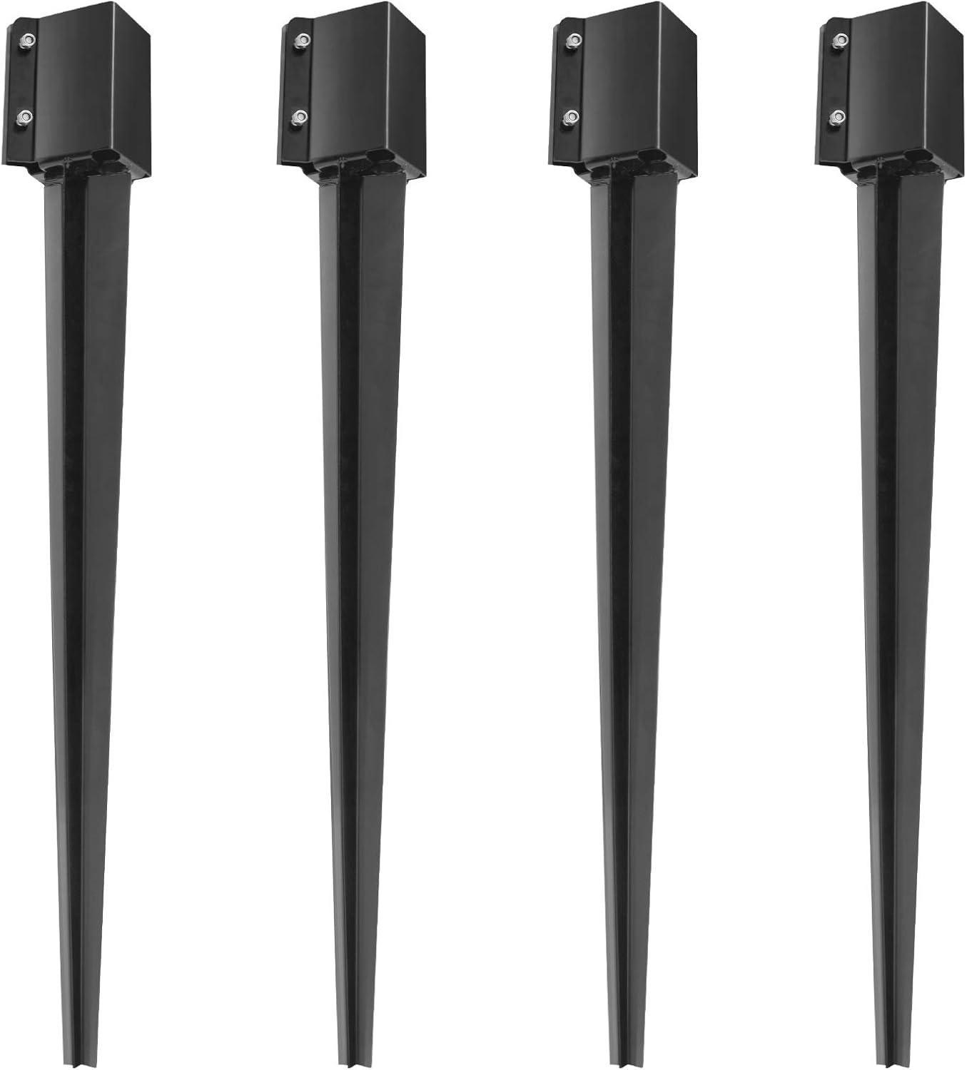 4 Pack Metal Ground Spike Post Anchor with Tightening Screws U80883