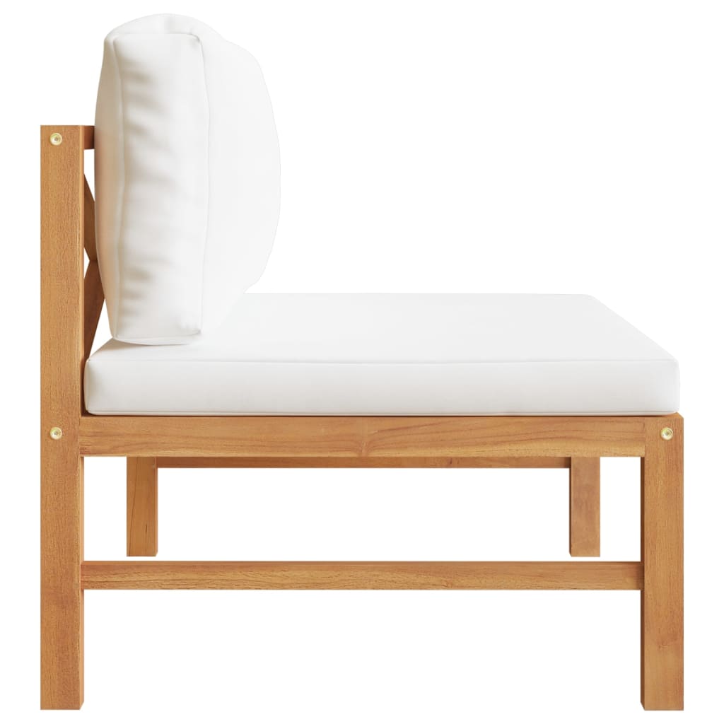 Cream Cushions Solid Teak Wood Sofa F3718