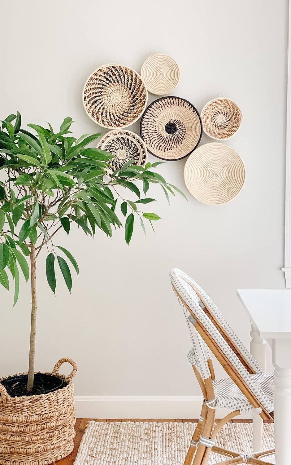 Set of 6 Handmade Woven Wall Baskets D48703