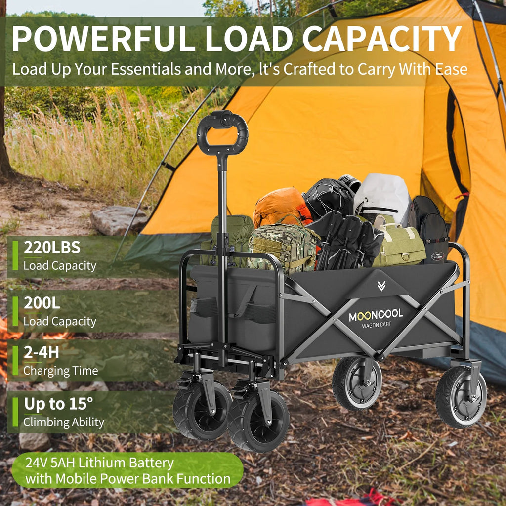 Foldable Electric Beach Cart with Side Pockets W36766