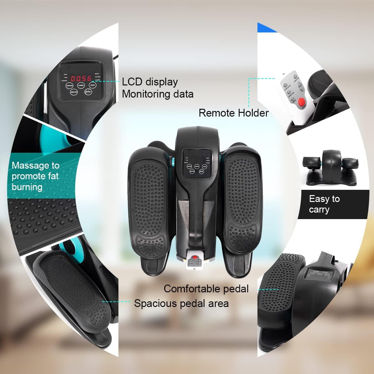 Compact Electric Elliptical Leg Exerciser with Remote & LCD Display L442693