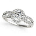 14K White Gold Halo Round Diamond Engagement Ring Y7534