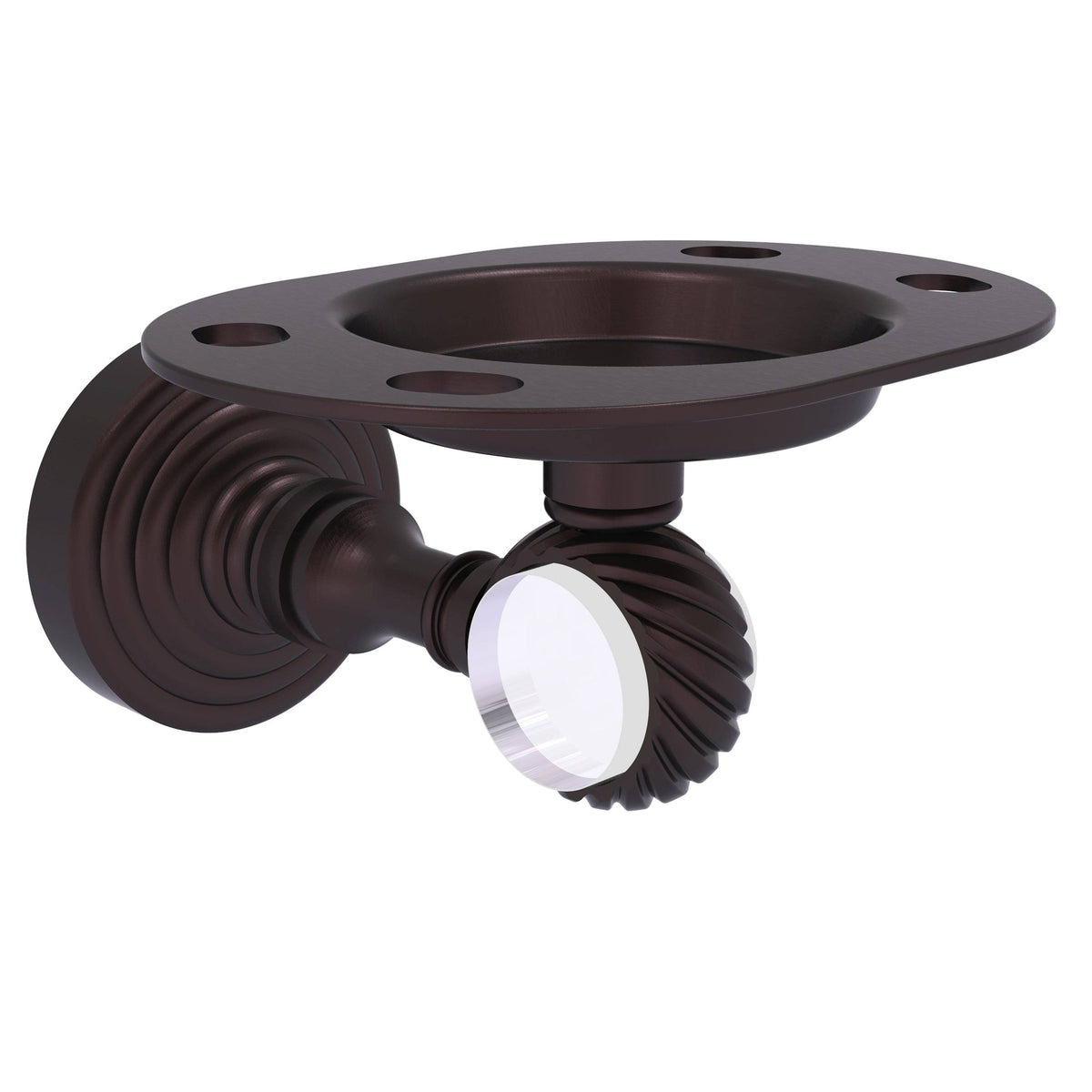 Matte Black Tumbler and Toothbrush Holder with Twisted Accents E215160