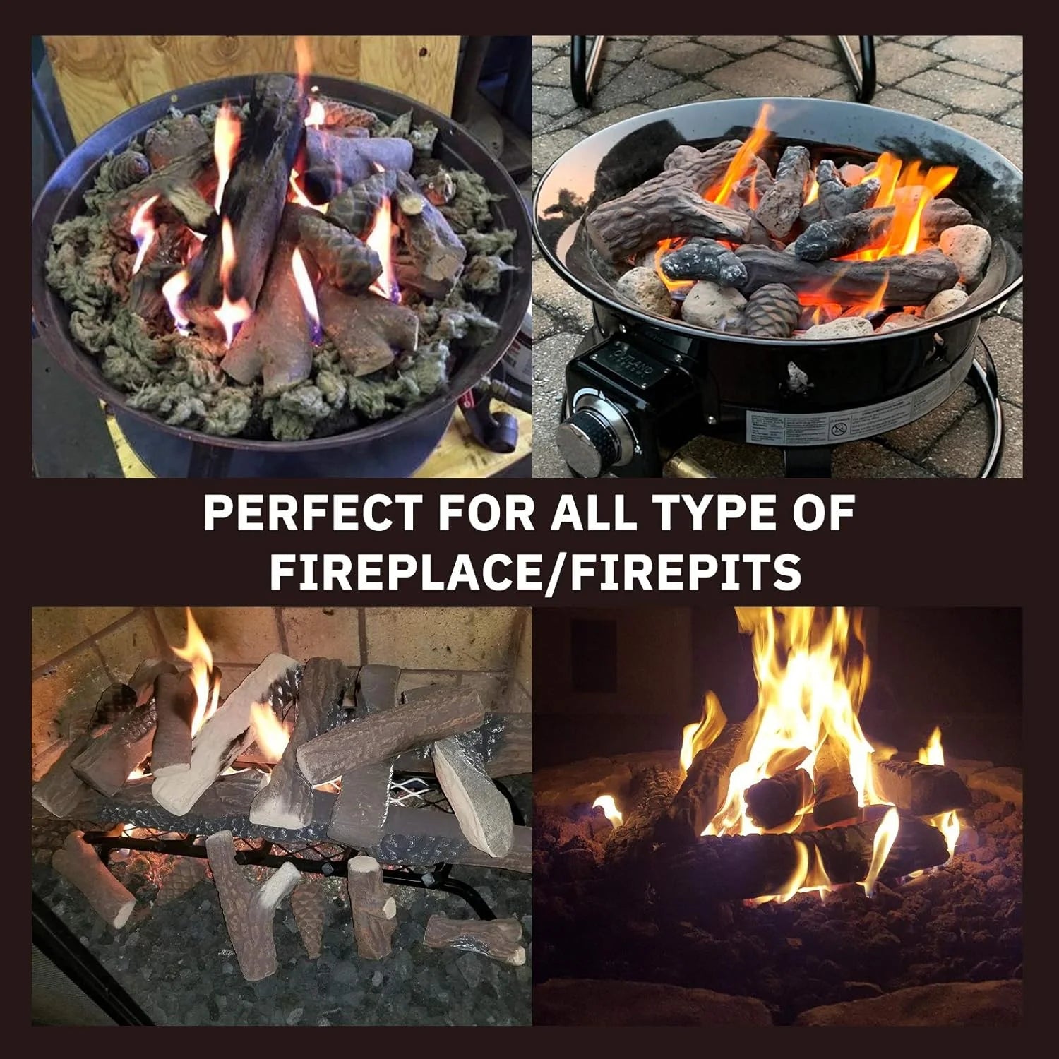 10-Piece Ceramic Fireplace Logs I997