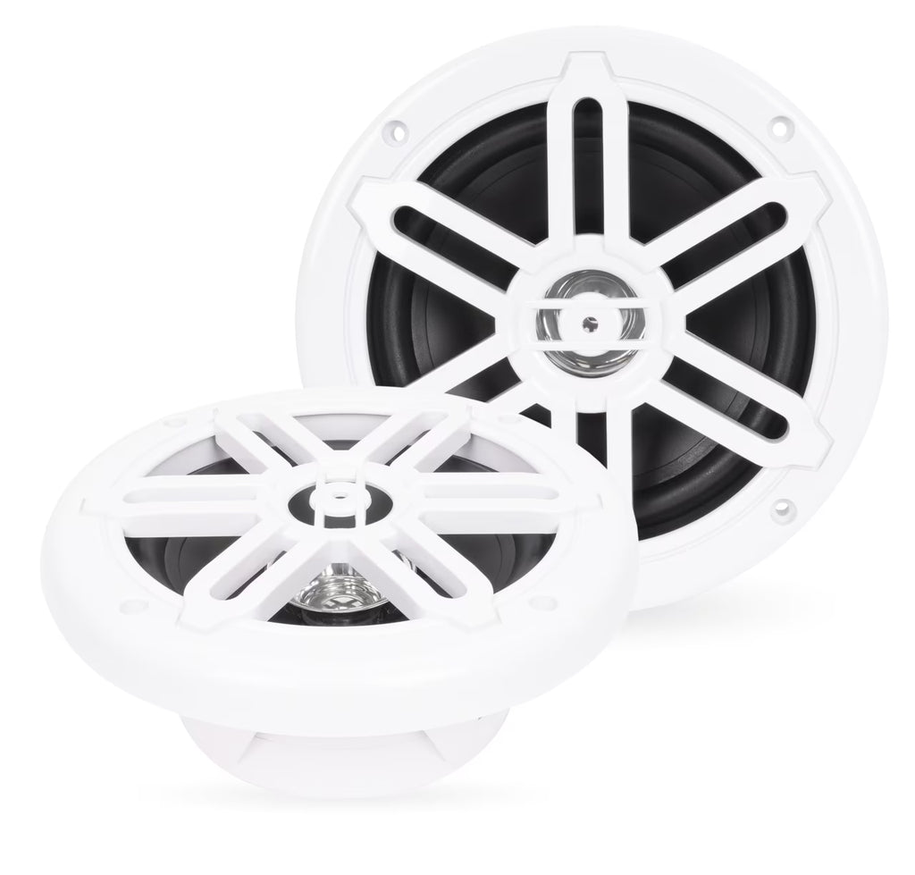 6.5" 2-Way Coaxial Marine Speakers (White) S490