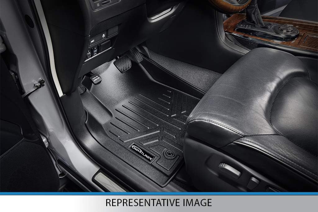 Black Custom Fit Floor Mats 2 Rows and Cargo Liner Trunk Set L399088