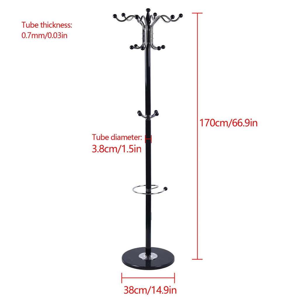 Marble Base Coat Rack with 16 Hooks A733455