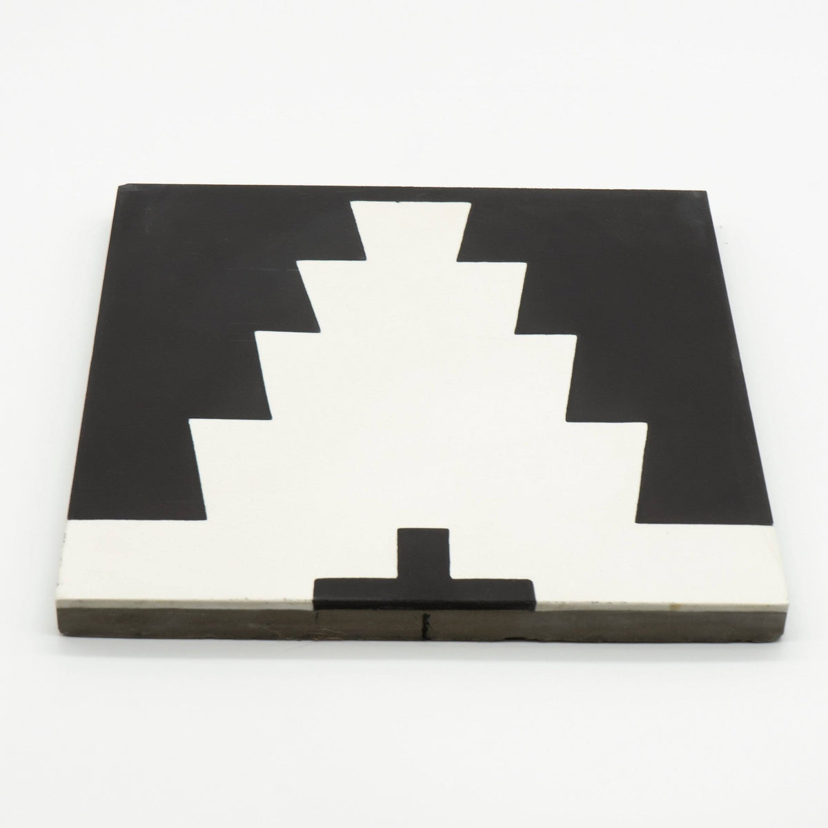 Set of 12 Black and White Handmade Moroccan Floor Tile Y104