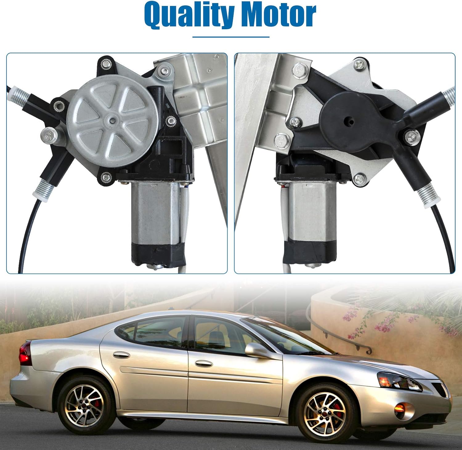 Power Window Regulator with Motor Passenger Side Rear Right, Pack of 2 V2492