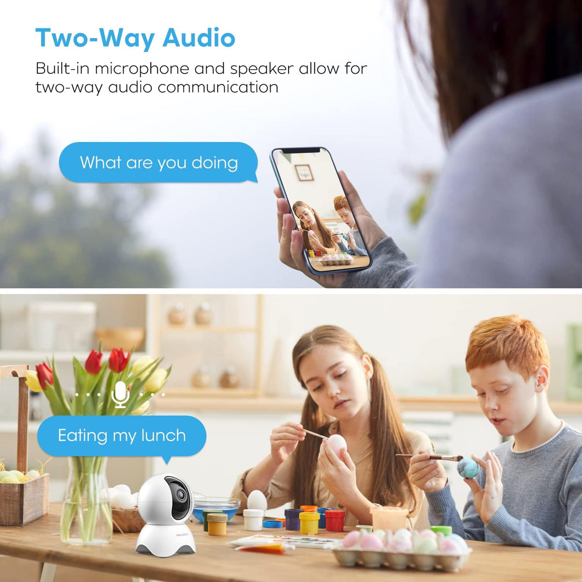 5MP Security Camera Pan/Tilt Baby Monitor with Night Vision, 2-Way Audio, Cloud & SD Card Storage Pack of 2 G24221