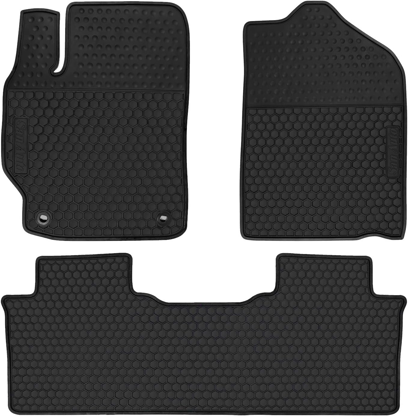 Black Red Rubber Car Floor Liners Set C445
