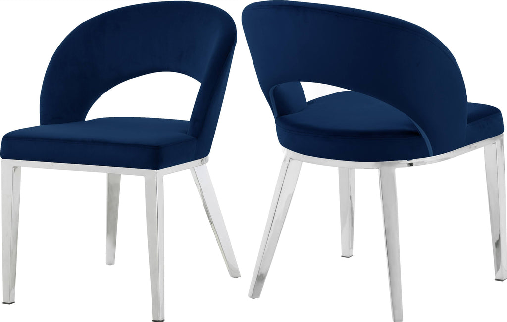 Navy Velvet Dining Chair B9776