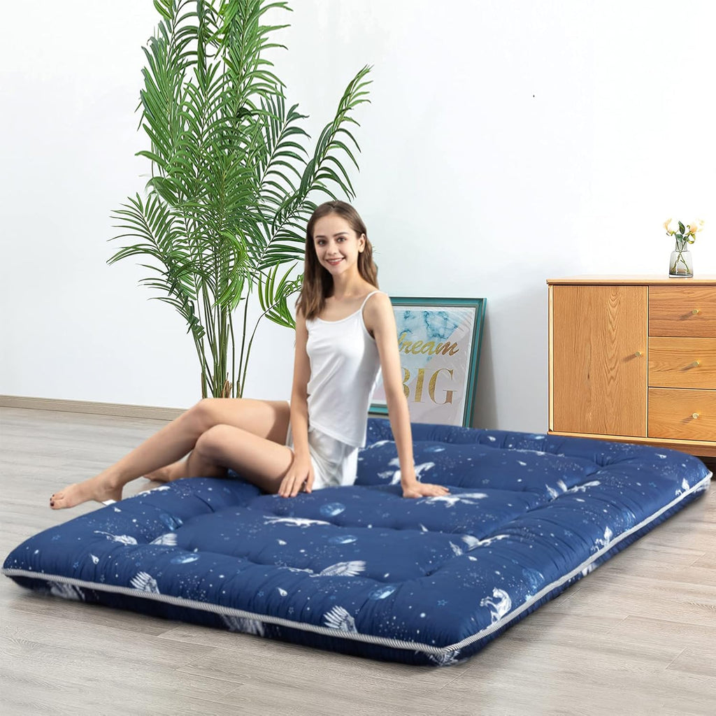 Black Geometric Pattern Japanese Floor Mattress Twin R259802