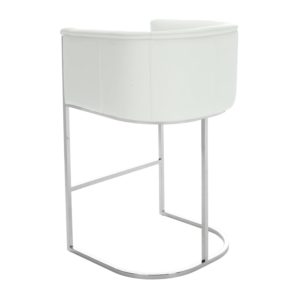 White Leather Bar Stool V551309