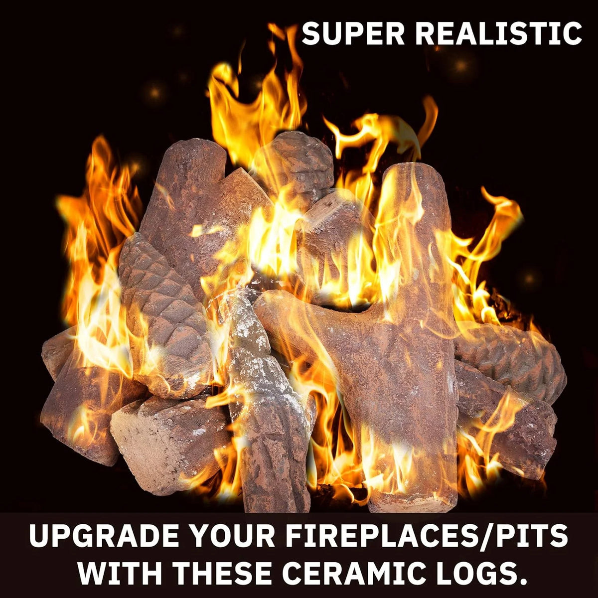 10-Piece Ceramic Fireplace Logs I997