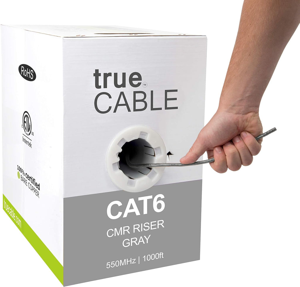 1000ft Gray 23AWG 4 Pair Solid Bare Copper Bulk Ethernet Cable R9475