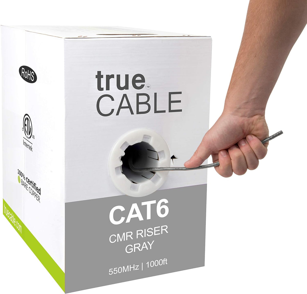 1000ft Gray 23AWG 4 Pair Solid Bare Copper Bulk Ethernet Cable R9475
