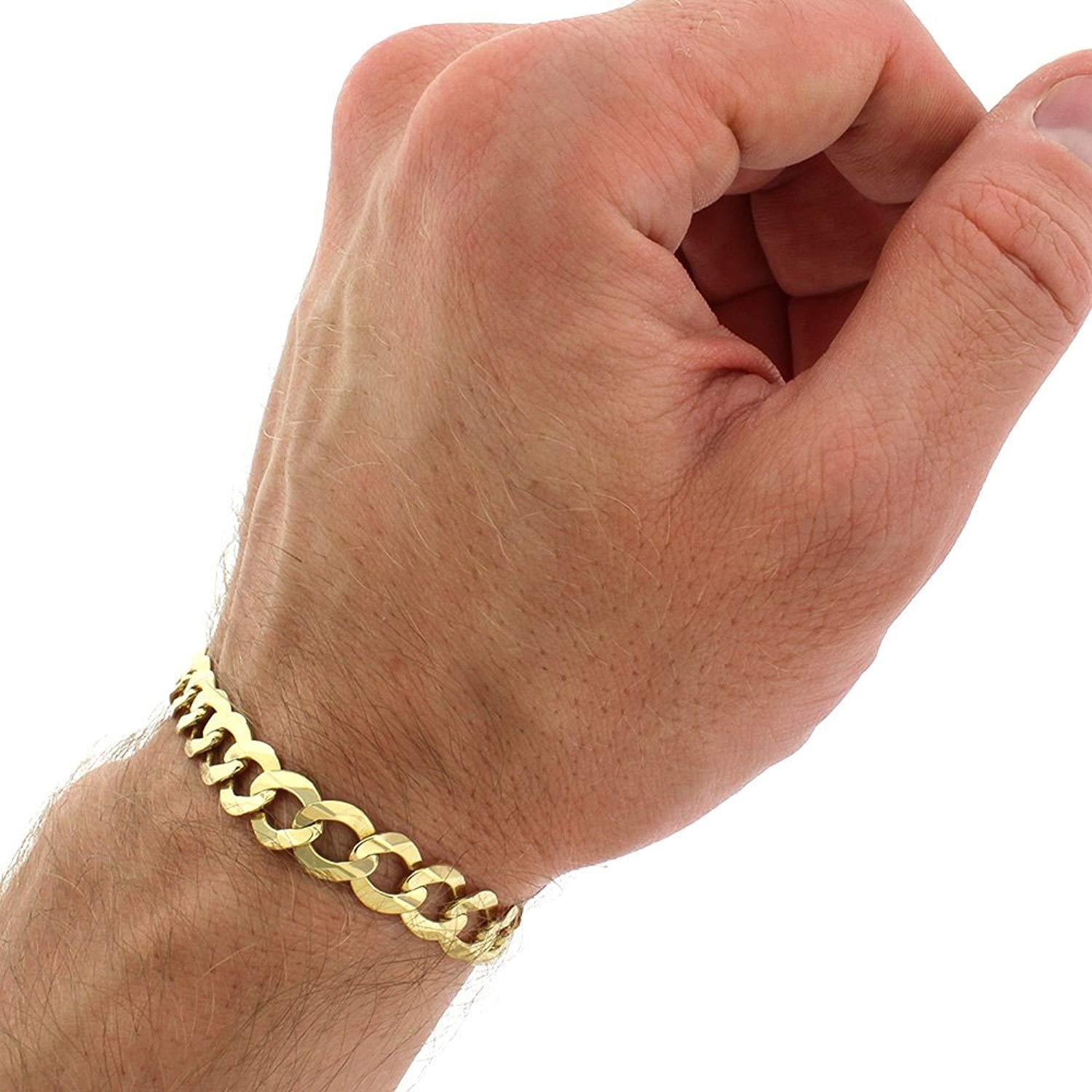 10K Yellow Gold 8MM Solid Cuban Link Bracelet Chain 8.5" - 9" A983