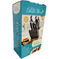 14-Piece Stainless Steel Knife Block Set, Black Q220752