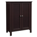 Brown Double Door Bathroom Floor Storage Cabinet with Adjustable Shelf L24274
