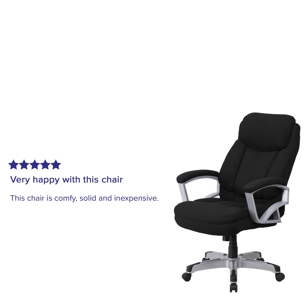 Black Fabric Executive Swivel Office Chair with Arms I839930