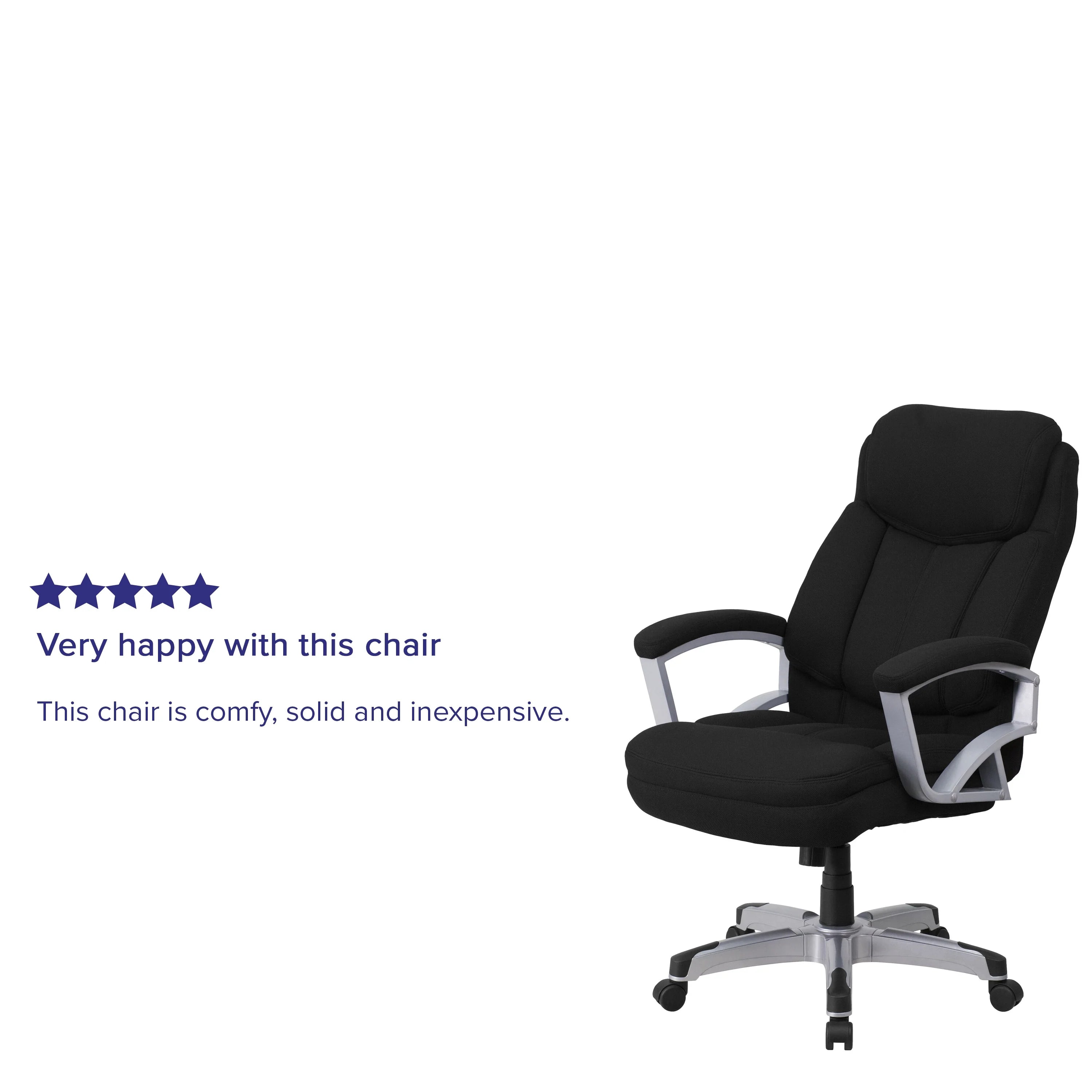 Black Fabric Executive Swivel Office Chair with Arms I839930