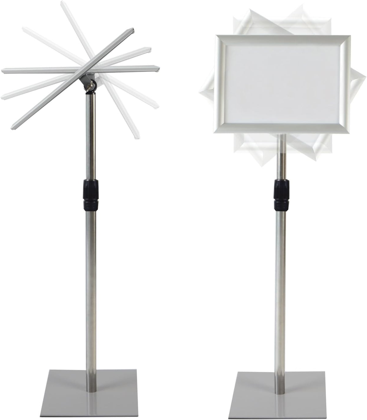 Adjustable Heavy Duty Pedestal Poster Stand with Square Steel Base U751