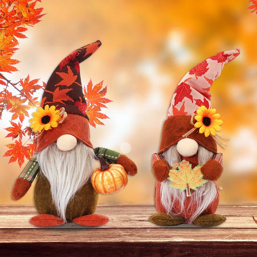 Pumpkin Maple Leaf Fall Gnome Doll H4461