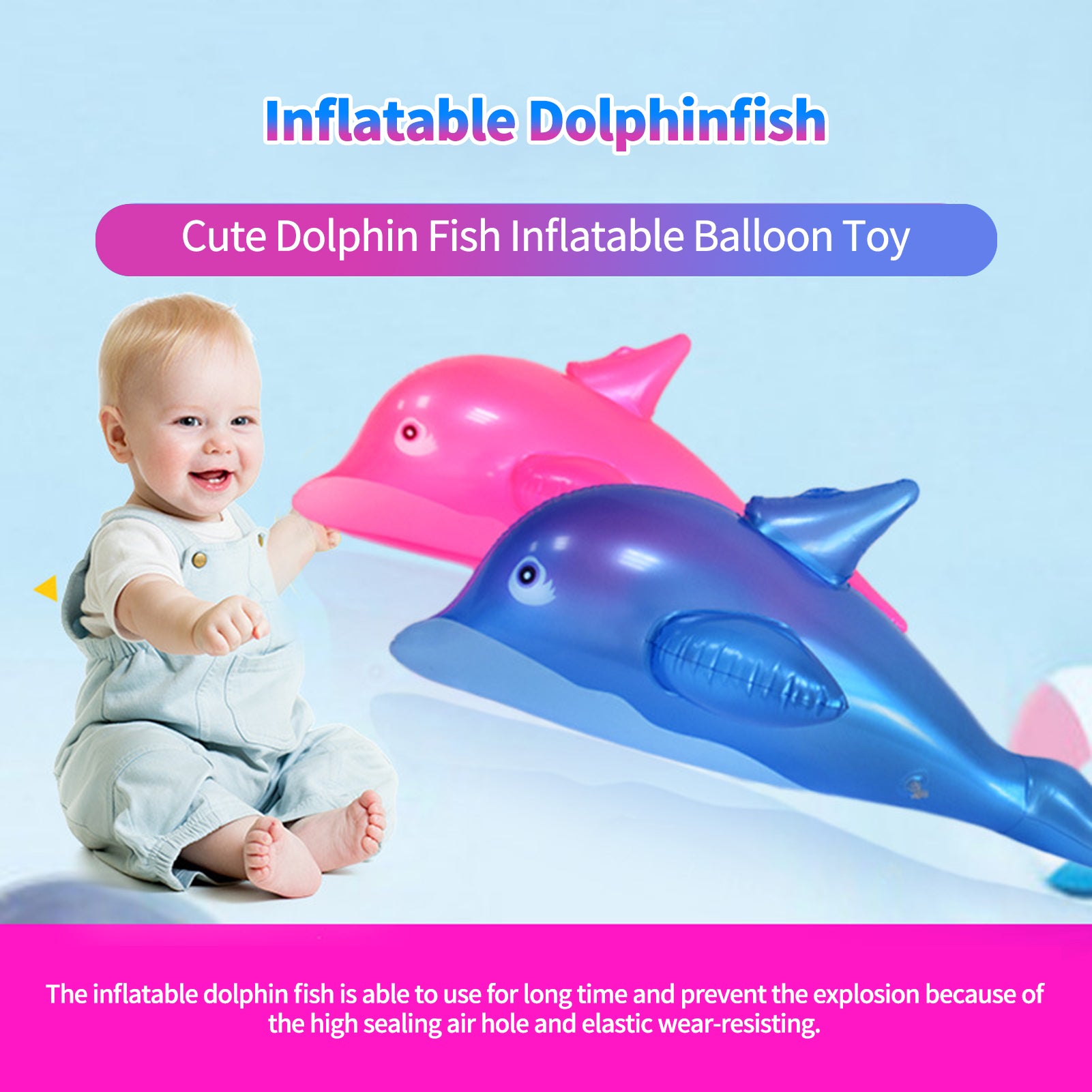 Inflatable Dolphin Fish PVC Toy for Swimming Pool H19202