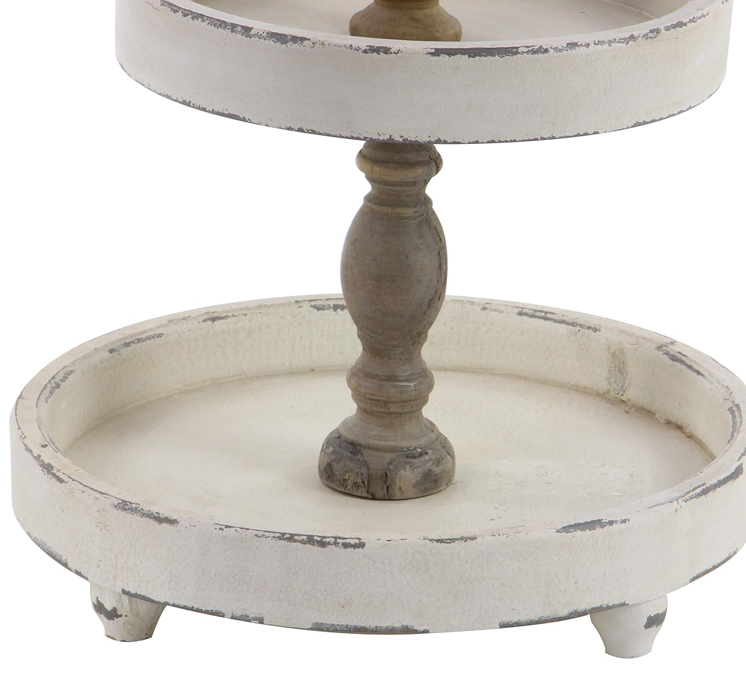 White Wood Tiered Serving Stand Y952036