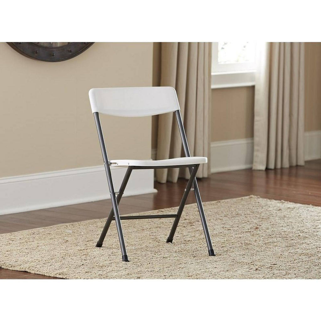 White Speckle Pewter Resin Folding Chair Set of 4 W883286