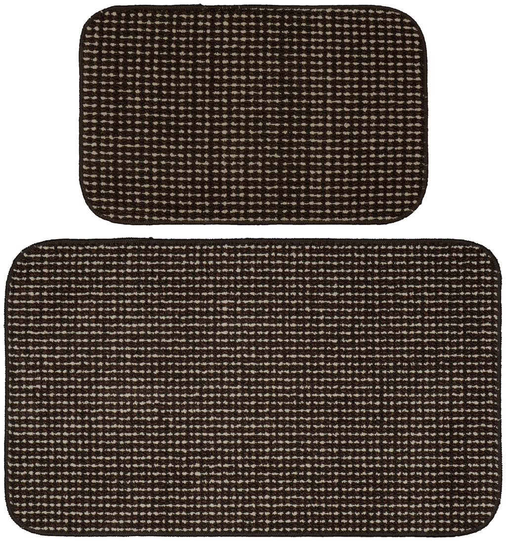 Brown Polka Dot Kitchen Mats, 24 in x 40 in, 2 Pieces X8363