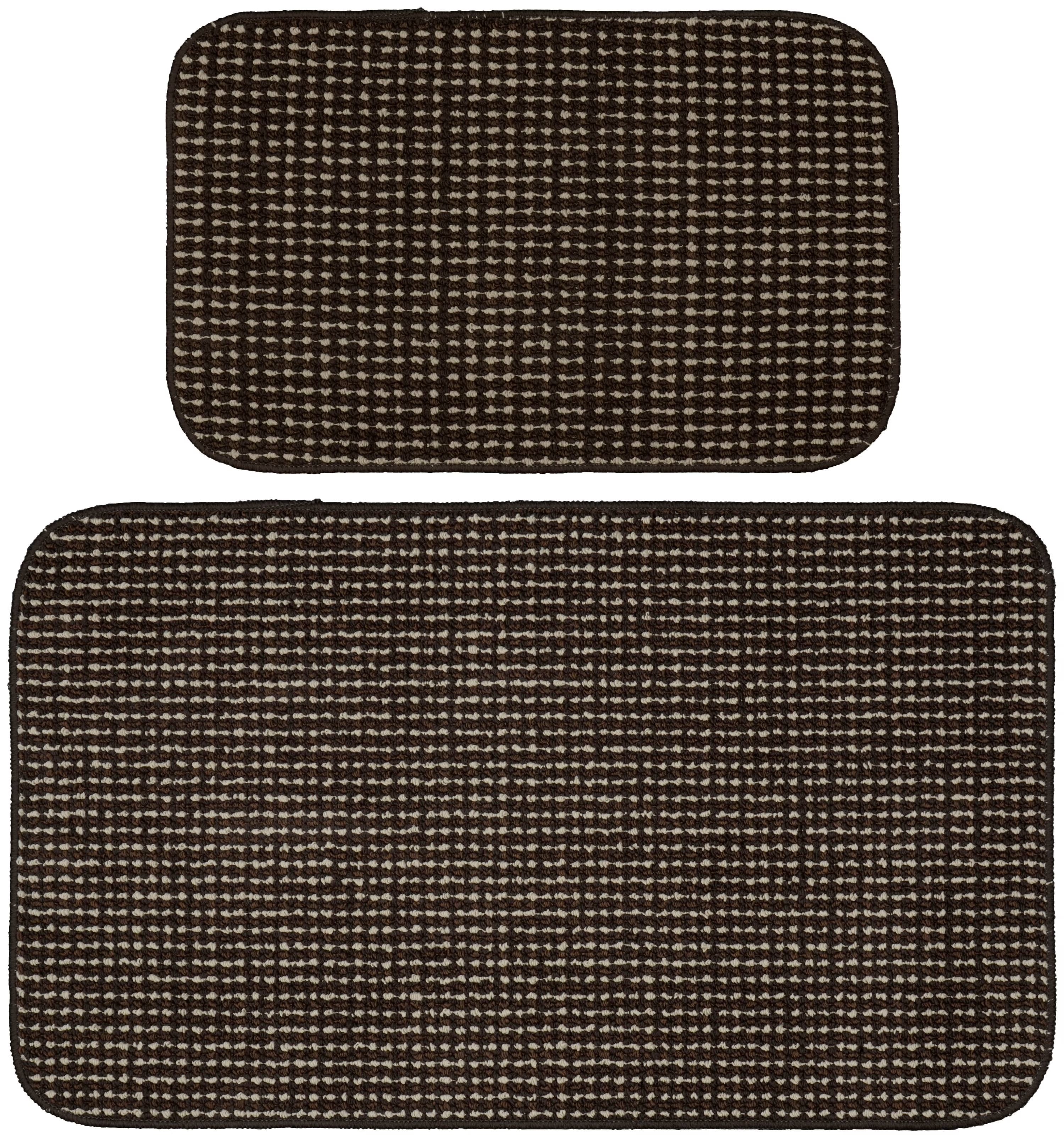 Brown Polka Dot Kitchen Mats, 24 in x 40 in, 2 Pieces X8363
